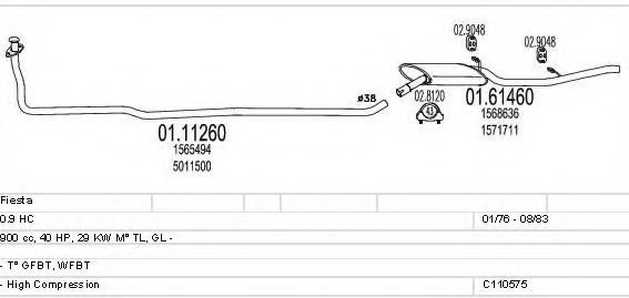 MTS C110575007386 Exhaust System